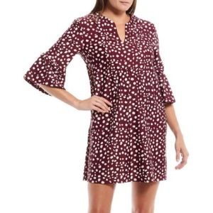 EUC Jude Connolly Kerry Dress in Merlot Painted Spot Shift, Dress L